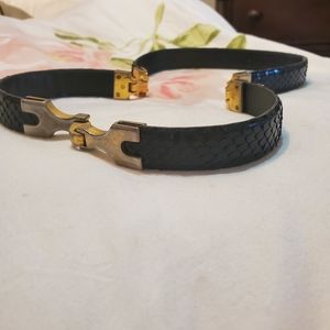 Navy, Vintage, Genuine Snakeskin Belt